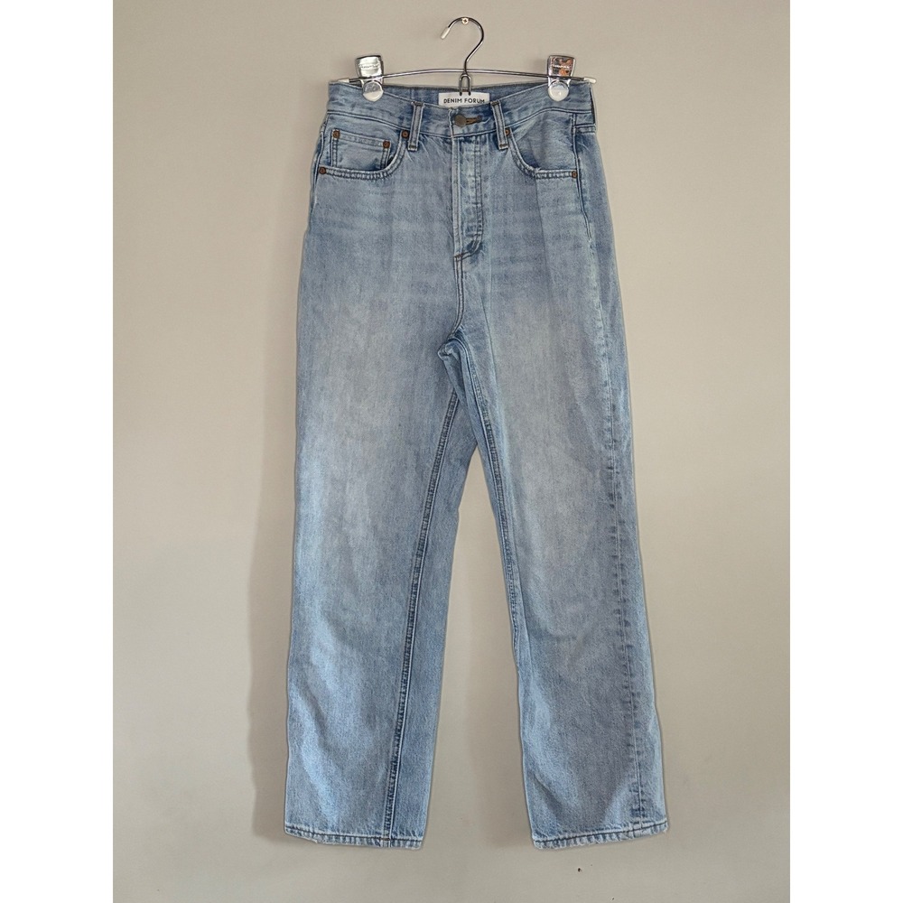 Denim Forum‎ Joni High Rise Loose Straight Jeans Light Wash Womens 25